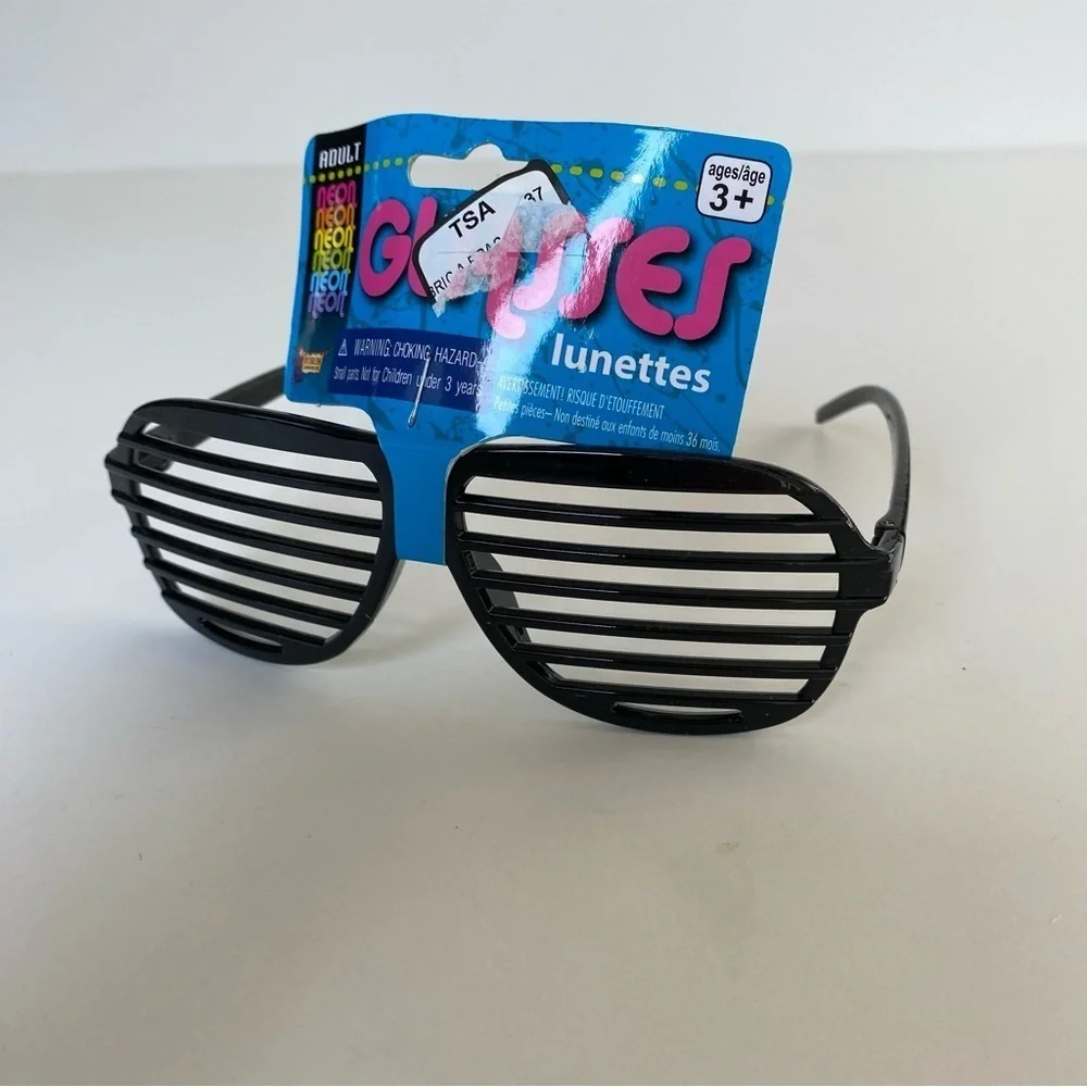 NWT Slotted Glasses Black Fun Fashion Party Celebration Halloween Costume